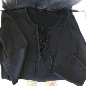 Banana Republic Lace-Up Silk Top